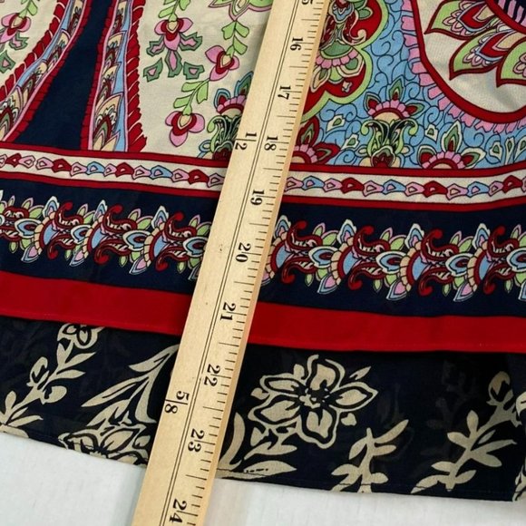 Bila Womens Sheer Sleeveless Print Top with Back Overlay Size M Bohemian Artsy - Picture 7 of 9